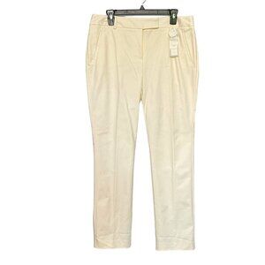 Charter Club Petite Cream Classic Pants Straight Leg Tummy Panel Women's 12P NWT